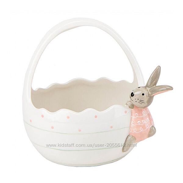 Керамічний кошик з кроликом пасхальний великдень