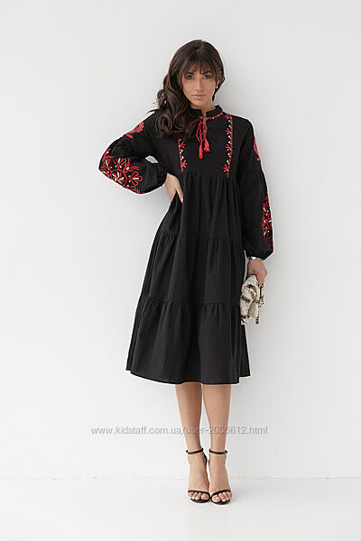Вишита сукня чорна український стиль 