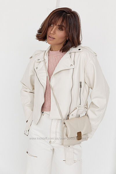   Жіноча куртка-косуха зі шкірзамінника  