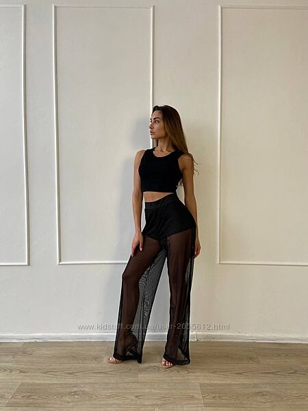 Штани з сіткою та шортиками  