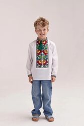 Вишиванка хлопяча з  стилізованими квітами  