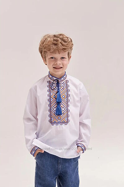 Хлопчача сорочка з жовто-блакитною вишивкою   