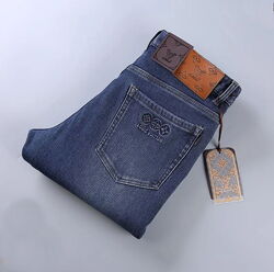 Зимние утепленные мужские джинсы на флисе louis vuitton