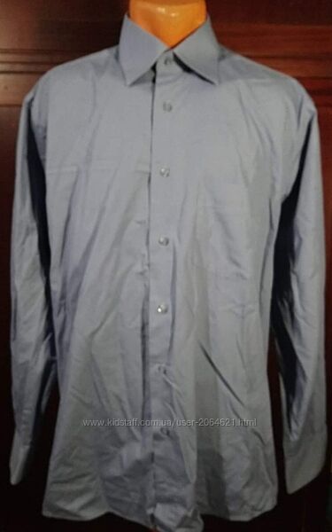 Рубашка темно-голубая Platin shirt размер М 39/40 длинные рукава