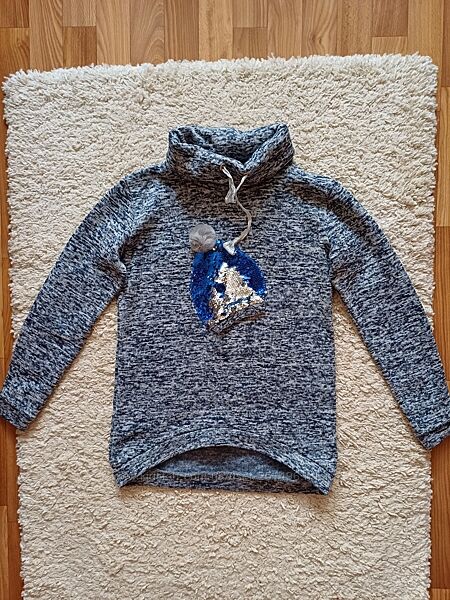 Тепленький світерок 152 р на флісі, паєтки
