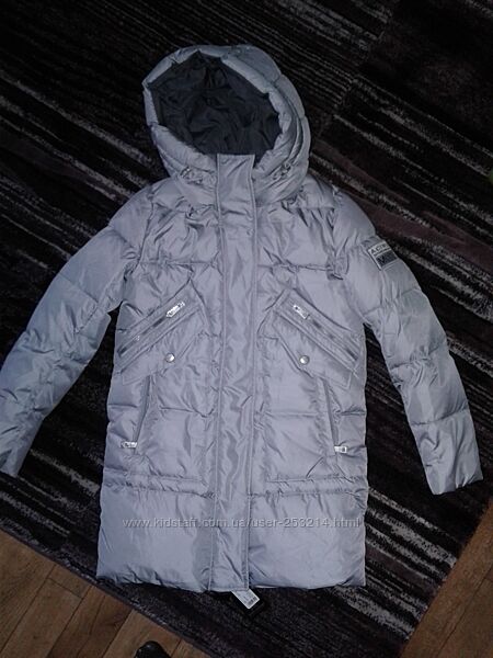 Пуховик зимний куртка теплая курточка зима серая 36-38 С-М