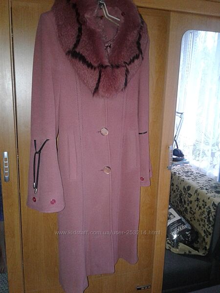Пальто зимнее кашемировое пальто Demkar женское розовое фуксия