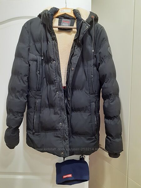 Куртка зимняя курточка теплая пуховик шапка Supreme