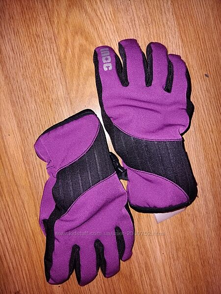 Перчатки лыжые soft shell на 3-4года INOC фиолетовые с черным 