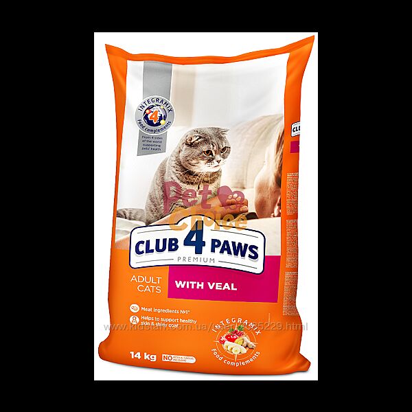 Клуб 4 лапи 14 кг Курка. Club4Paws Сухий корм для котів. 