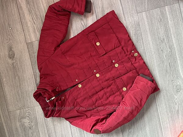 Демісезонна стьобана куртка X-woyz вишневого кольору  Розмір М 46  Довжина 