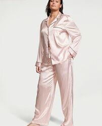 Сатиновi піжами Pink Icon Stripe Victoria&acutes secret XS/Short, M/Regular
