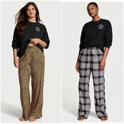 Flannel Long-Sleeve Tee-Jama Set, Victoria&acutes Secret, p. XS, p. S