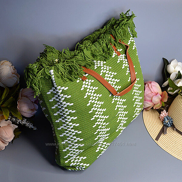 Літня жіноча сумка-шоппер зелена