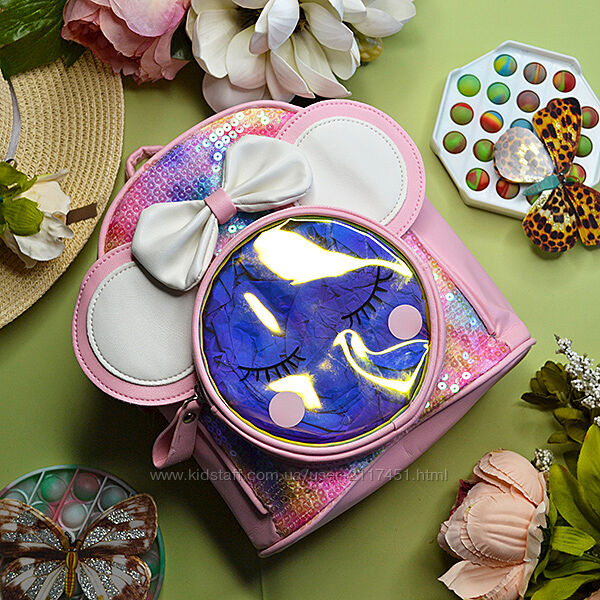 Дитячий рюкзак голографічний Minnie Mouse рожевий
