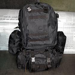 Тактический рюкзак с подсумками 55л/армейский рюкзак/туристический черный