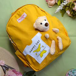 Детский рюкзак с плюшевым мишкой 2 расцветки /