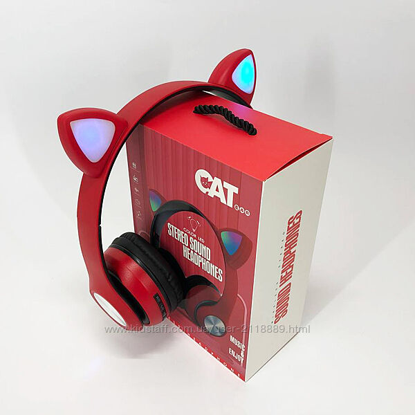 Бездротові навушники ST77 LED з котячими вушками, що світяться.