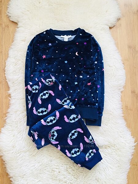 6-7 років, 122 зріст Loungewear велюрова піжама зі Стічем, реглан і штаніки