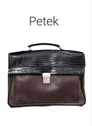 Кожаные портфель Petek Винтаж