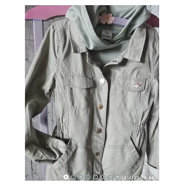 H&M. Куртка -парка. Тренч на натуральній підкладці, колір Оливка. натуральн