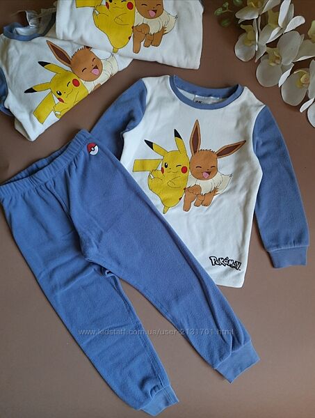Піжама флісова нова мякесенька з покемоном Пікачу H&M