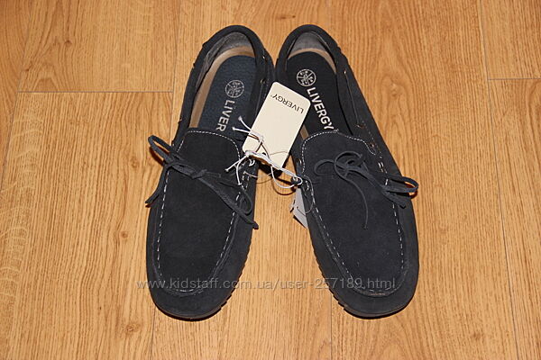 Замшеві чоловічі туфлі мокасини Livergy  42, 43 розмір нові