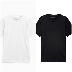 Футболка Next S, М, L, XL чоловіча базова чорна біла