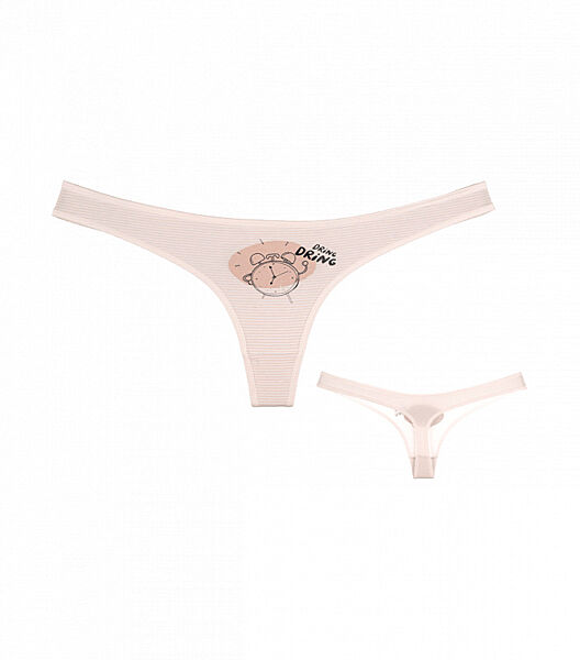 Жіночі стрінги з принтом Годинник