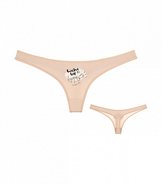 Жіночі стрінги з принтом Годинник