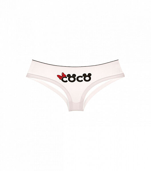 Однотонні шортики с принтом Coco