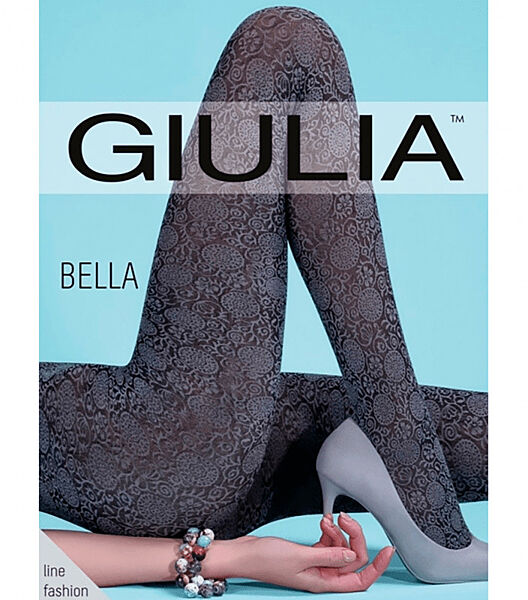 Фантазійніколготки з мікрофібри з ефектом мережива BELLA 80 2