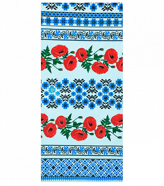 Рушник льняний Маки Синій
