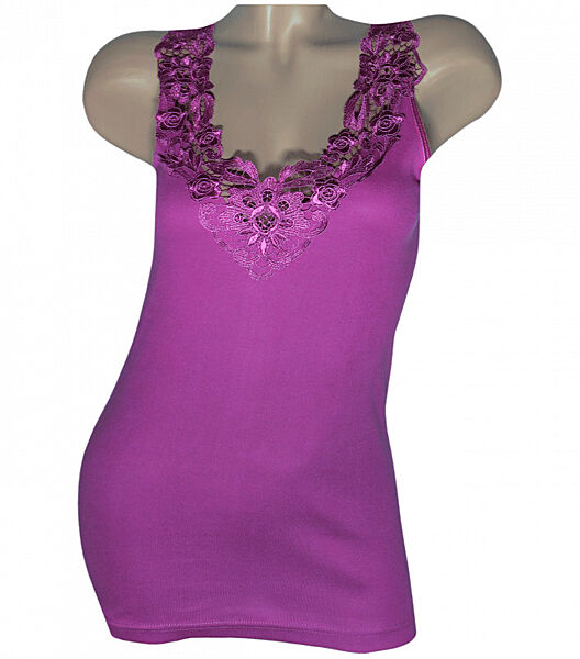 Ажурна майка на широких бретельках