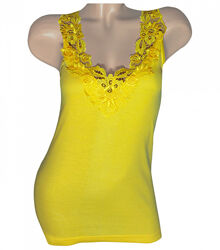 Ажурна майка на широких бретельках