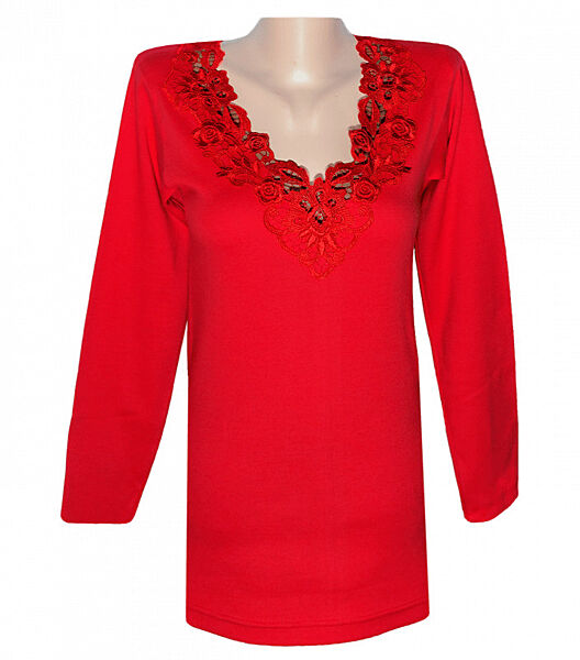 Однотонна футболка жіноча з довгим рукавом