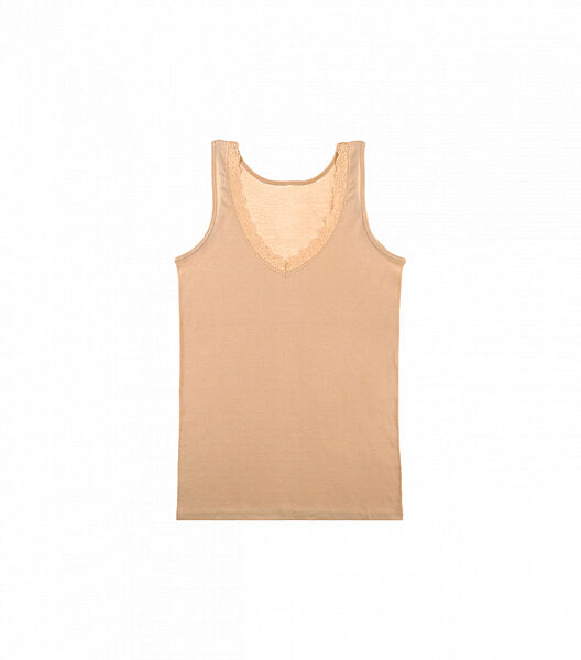 Бежева майка жіноча на широкихбретельках