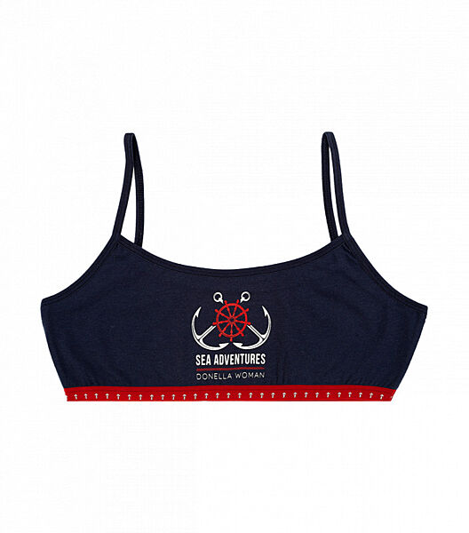 Підлітковий топ з малюнком на тонких бретельках