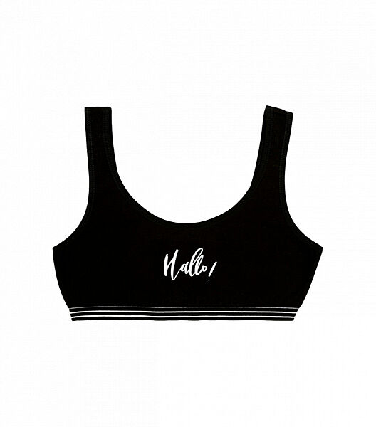 Підлітковий чорний  топ на широких бретельках