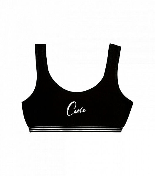 Підлітковий чорний  топ на широких бретельках