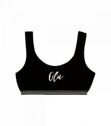 Підлітковий чорний топ на широких бретельках