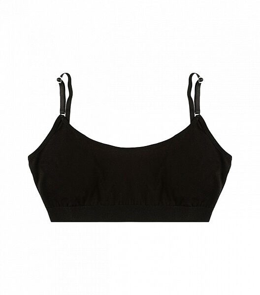 Чорний топ на тонких бретельках