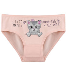 Дитячі сліпи для дівчинки з принтом Кошеня