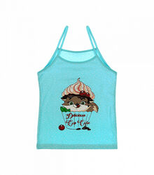 Майка для дівчаток з принтом натонкихбретелях