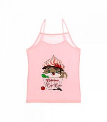 Майка для дівчаток з принтом натонкихбретелях