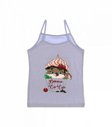 Майка для дівчаток з принтом натонкихбретелях