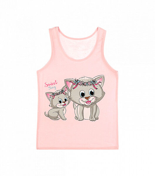 Дитяча майка на широкихбретелях зпринтом котика