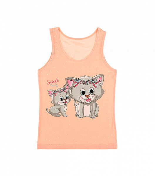 Дитяча майка на широкихбретелях зпринтом котика