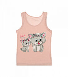 Дитяча майка на широкихбретелях зпринтом котика