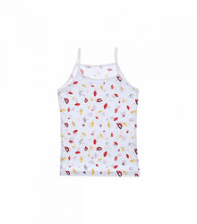 Майка для дівчаток біла натонкихбретелях